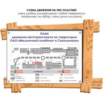 Схема движения автотранспорта (1500х1000 мм, пластик 4 мм)
