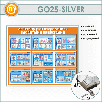 Стенд «Действия при отравлении ядовитыми веществами» (GO-25-SILVER)