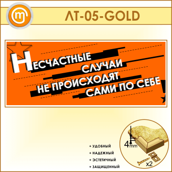 Лозунг «Несчастные случаи не происходят сами по себе» (LT-05-GOLD)