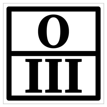 Знак отходов 3 класса опасности, III (светоотражающий металл, 300х300 мм)