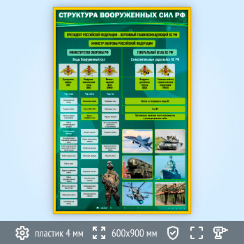 Стенд «Структура Вооружённых Сил РФ» (VU-08-GOLD)